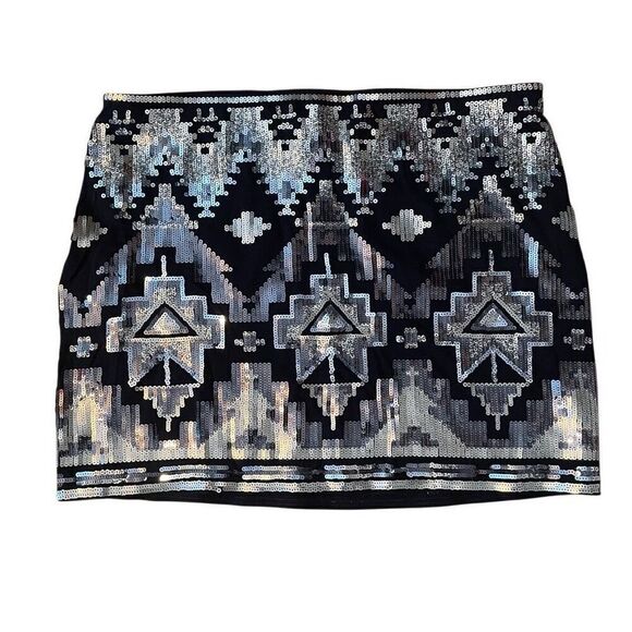 EXPRESS | black sparkly sequin mini skirt M NWT $60 - Picture 1 of 7